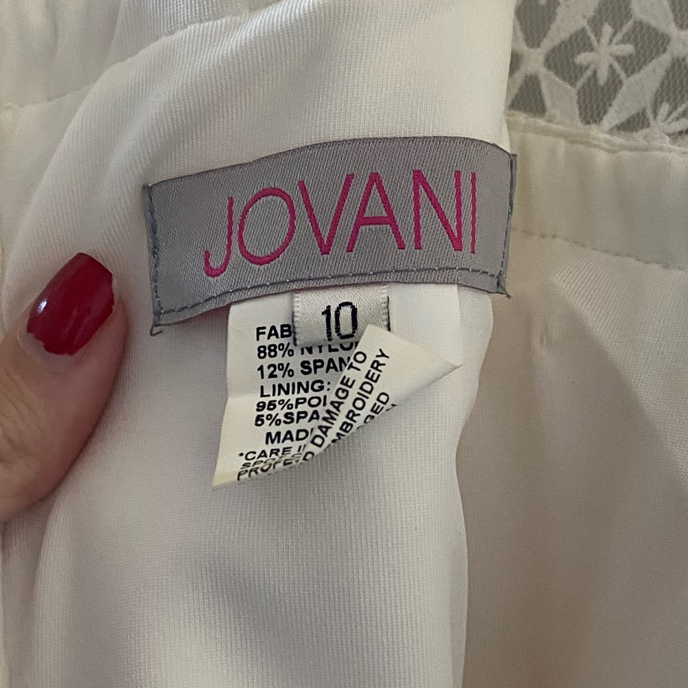 Jovani White Scuba Interview Dress - Picture 6 of 6